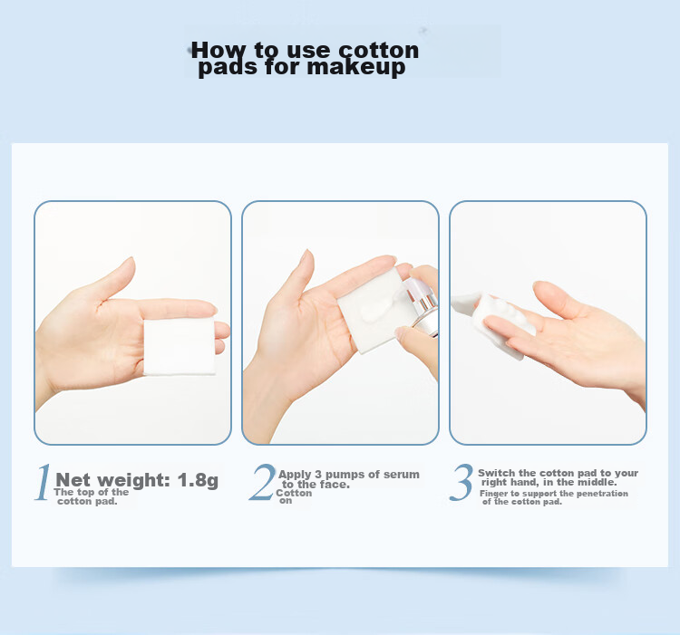 ALBION Cotton Pads, 120 Pieces, Makeup Remover Pads, Soft Texture, Lint-Free, Suitable for Men And Women, Healthy Water Aurora 3