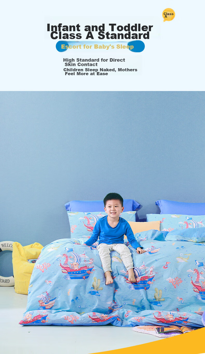Fuannaertong Pure Cotton Class A Duvet Cover, Single Piece, Double-Size Bedding for Children And Students, Fits 1.8-Meter Bed (230*229cm) 4