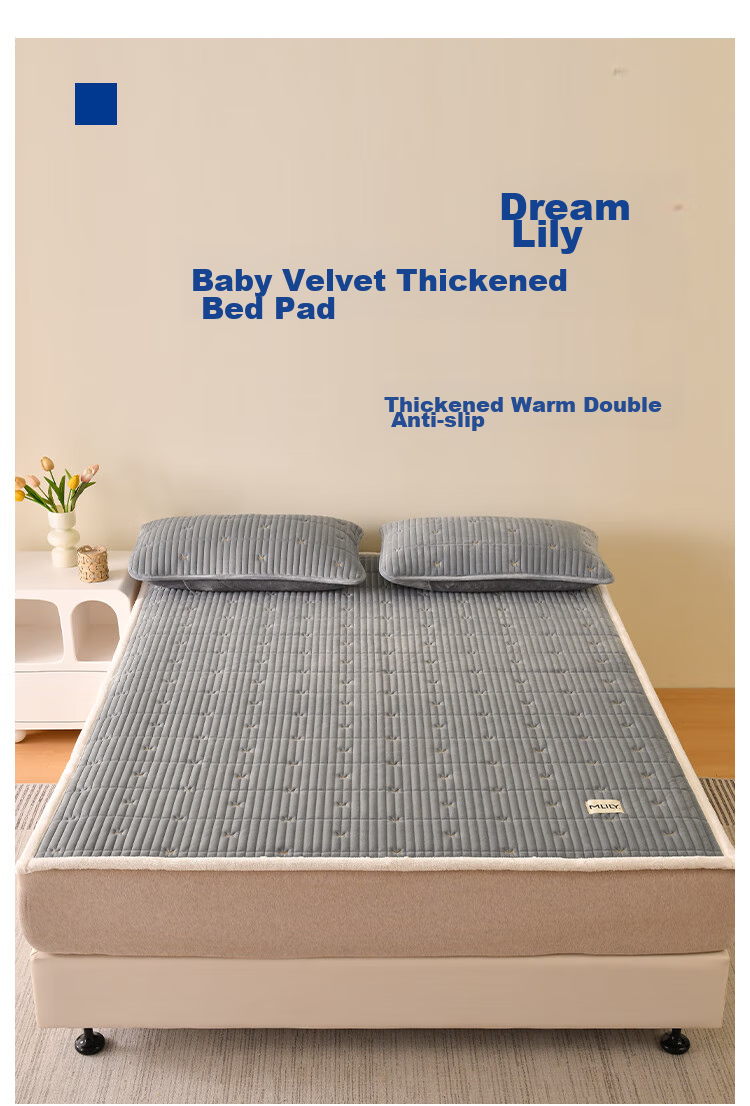 MLILY Mattress 1.8m x 2m Dual-Sided Single Mattress Pad with Warm Plush Cloud-Like Support 1