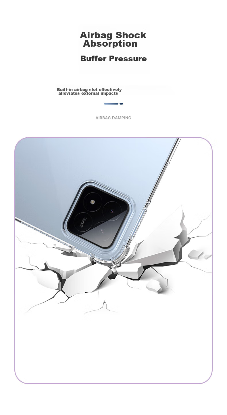 BIAZE Compatible with 2024 Xiaomi Pad 6s Pro 12.4-Inch Protective Case, Xiaomi Tablet Protective Cover, TPU Transparent Shockproof Outer Back Shell for Xiaomi Device PB501 5