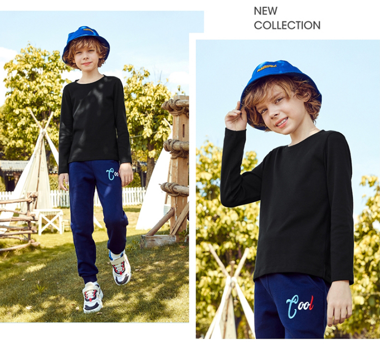 Baleno Children's Spring Solid Color Crew Neck Base Layer Long Sleeve Top for Boys And Older Children 82031811 29R Pink 120cm 10