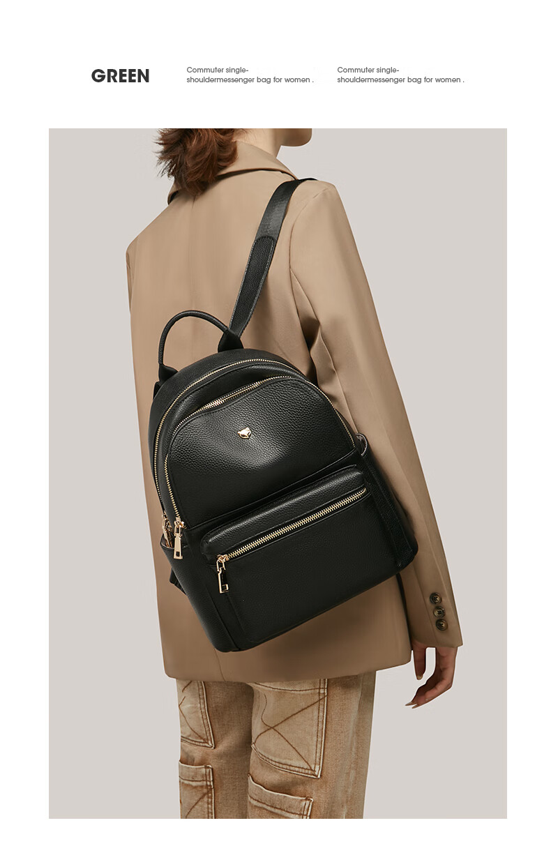 FOXER Leather Women's Backpack Large Capacity School Bag Sports Travel Bag Luxury Girlfriend Birthday Gift 10