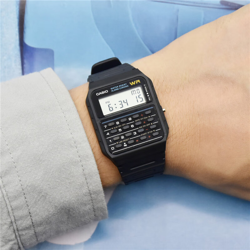 CASIO Watch for Men, Small Square Design, Popular among "Desperate Housewives" Fans And Students, Electronic Calculator Watch for Men And Women, Model CA-53W 7