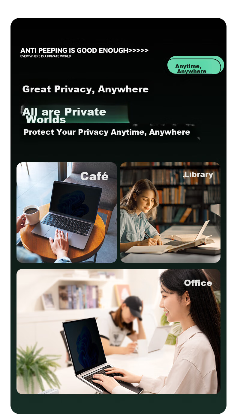 Llano Computer Privacy Screen Protector, Monitor Anti-Peeping Film, Privacy Protection Film, Compatible with Laptops And Desktop Computers, Imported Material, 14-Inch 16:9 13