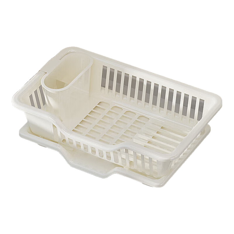 AOmeiyou Draining Dish Rack, Kitchen Fruit And Vegetable Drainer, Cutting Board And Chopstick Holder, Bowl And Plate Storage Rack, Large Capacity White