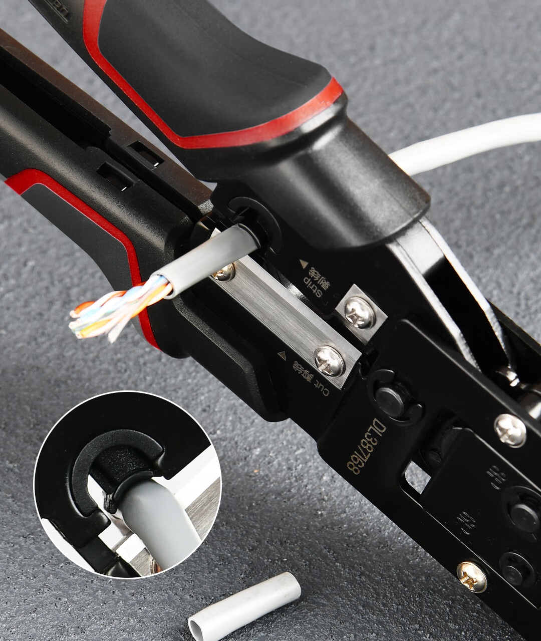 Deli 6P8P Multifunctional Ratchet Network Pliers, Cable Crimper, Vertical Crimping Tool for Telephone Connectors And RJ45 Plugs, Wire Cutter, Wire Stripper 3