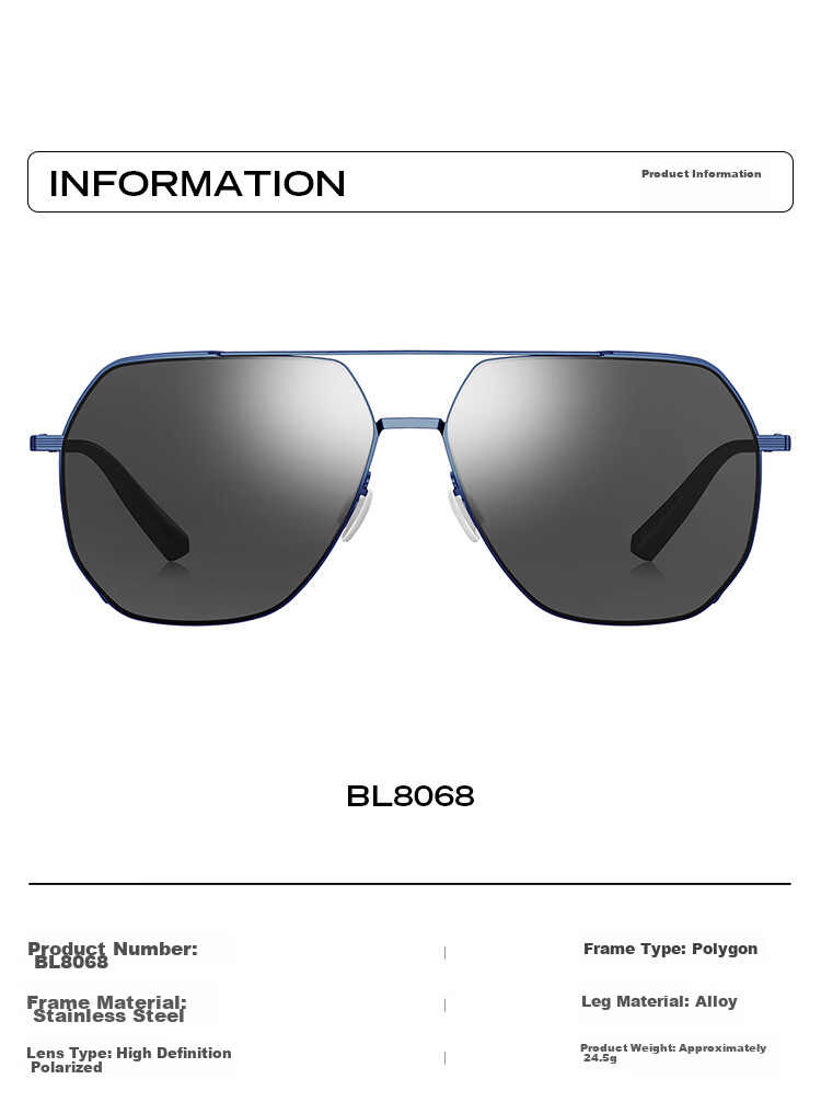 BOLON Aviator Polarized Sunglasses, Toad-Shaped Glasses, UV Protection, Driving Sunglasses, Trendy, BL8068C60 9