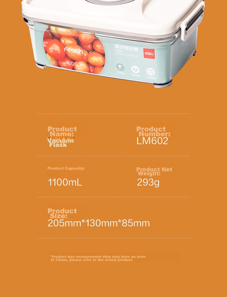 Deli Vacuum Sealing Machine, Food Preservation Packaging Machine for Home And Commercial Use, with Matching Food Vacuum Sealing Bags, Safe Food-Grade Material, 15*20CM/50 Pieces, Upgraded Version 14916 16