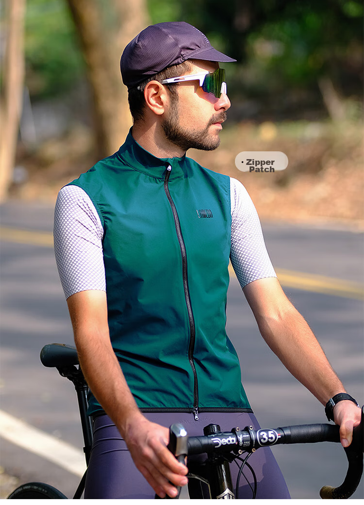 Lameda Bicycle Road Bike Cycling Vest, Spring And Summer Quick-Dry Riding Jacket, Windproof Vest for Men And Women, Black, XL 11