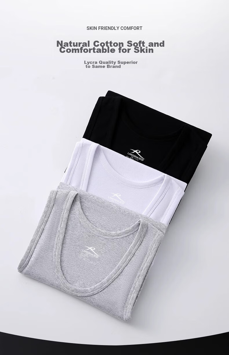 LangSha Pure Cotton Tank Top for Men, Summer Lightweight Sleeveless Casual Sports Sweat-Wicking Breathable Undershirt 16