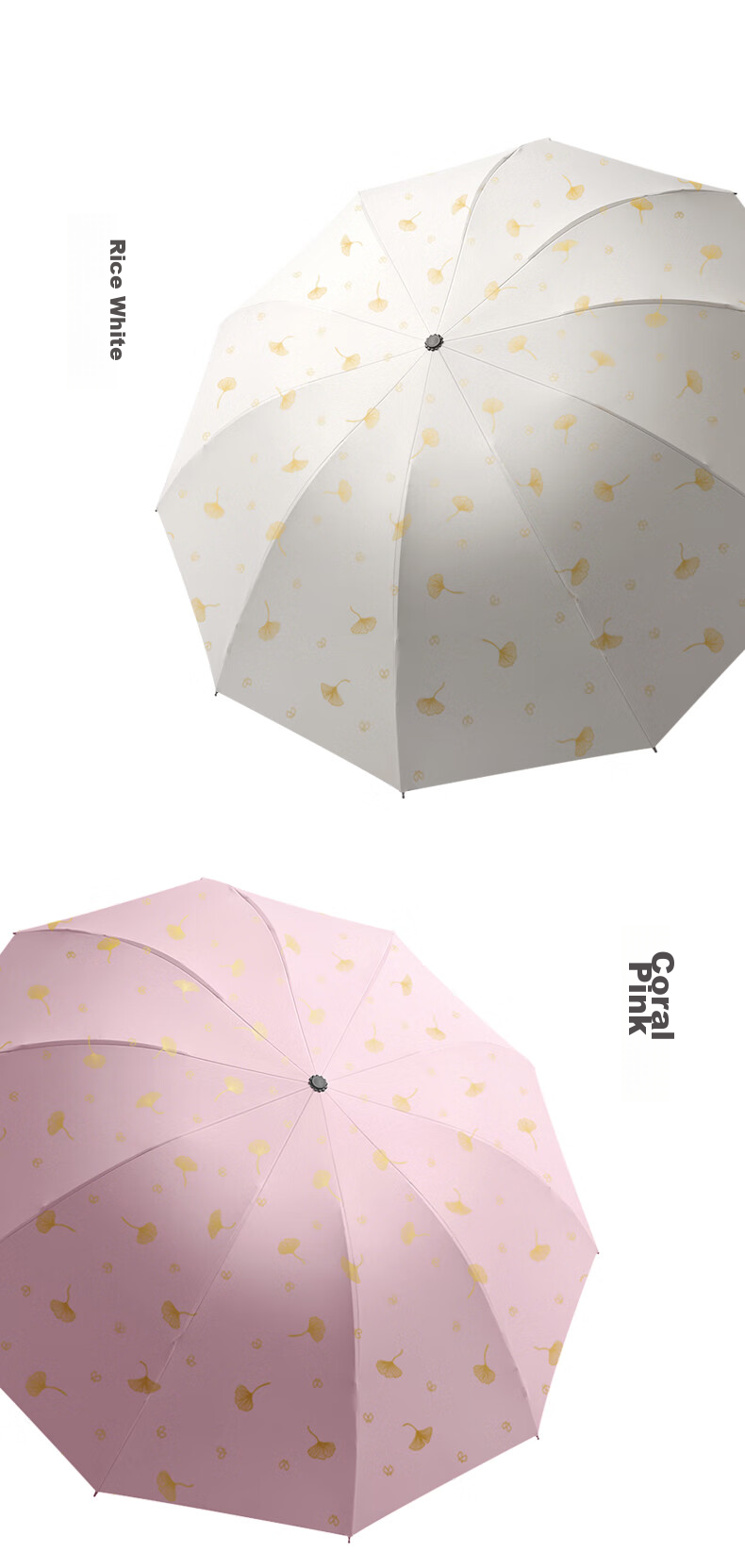 MAYDU Sun Protection Umbrella, Three-Fold Sunshade, UV-Resistant, Dual-Purpose for Sun And Rain, Windproof, M3051 Beige 14