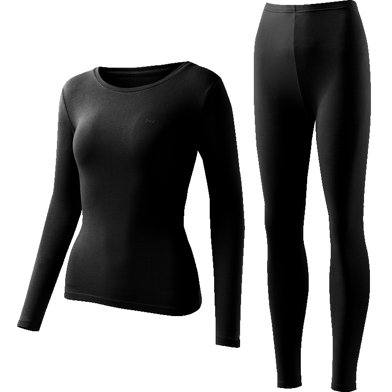 MiiOW [Xinjiang Long-Staple Cotton] Women's Thermal Underwear, Seamless Antibacterial Autumn Top And Pants, Thin Round Neck Base Layer Set