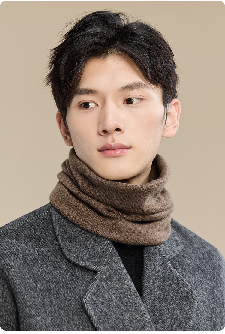 JIUMU Pure Wool Warm Neck Gaiter for Men, Autumn And Winter Cold Protection, Cycling Hoodie, Outdoor Scarf for Men in Winter 21