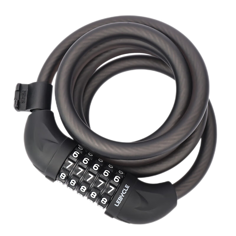 LEBYCLE Bicycle Combination Lock, Anti-Theft Lock, Chain Lock, Portable Steel Wire Lock, Cycling Equipment, Bicycle Lock, 5-Digit Steel Cable Lock