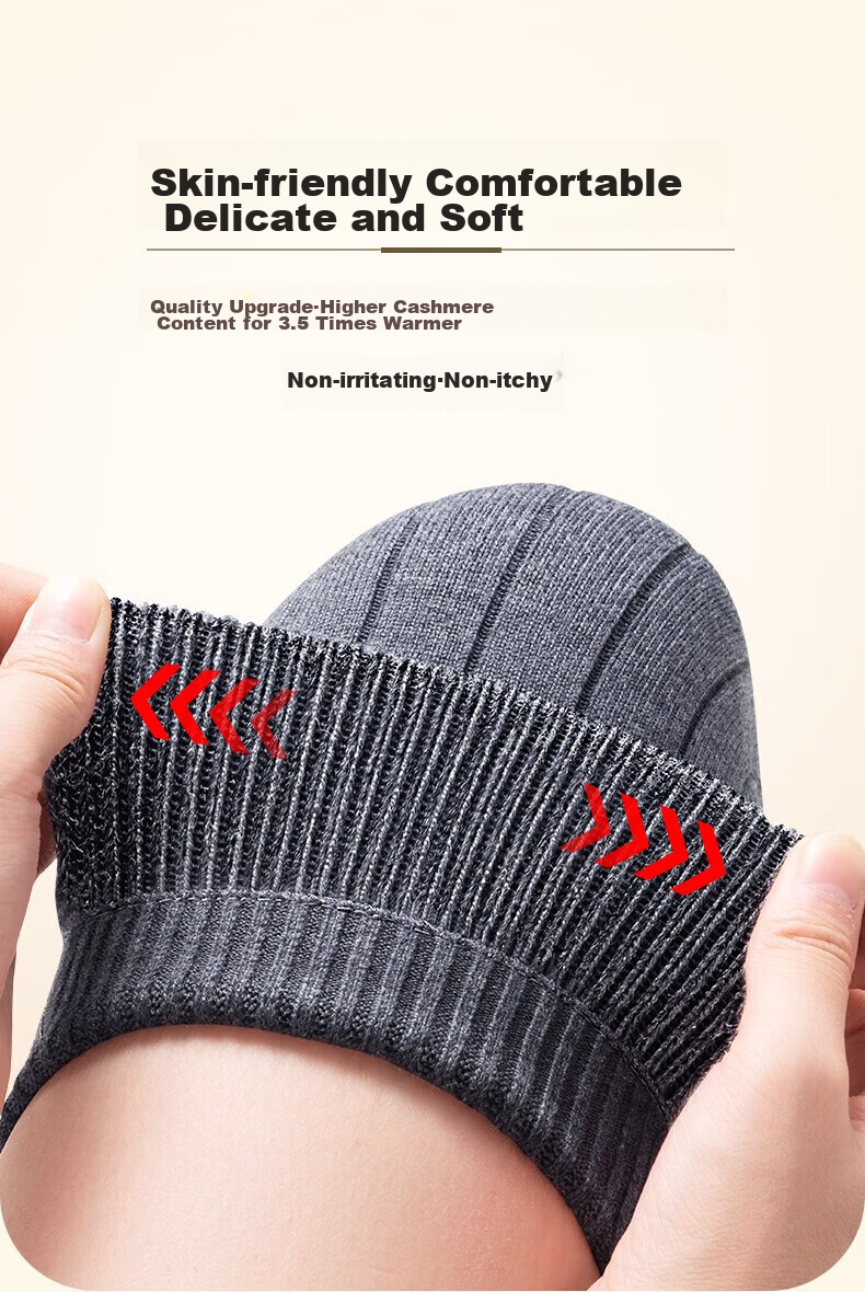 Panapopo Cashmere Knee Pads, Warm for Cold Legs And Arthritis, for Men And Women, Middle-Aged And Elderly, Autumn And Winter Cold Protection, Long Tube Leg Guards 8