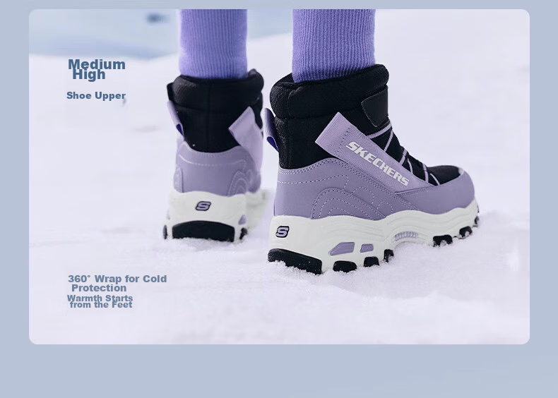 Skechers Children's Fleece-Lined Boots, Warm Cotton Shoes, High-Top Short Boots for Boys And Girls, Fleece-Lined Snow Boots, 660092L 12
