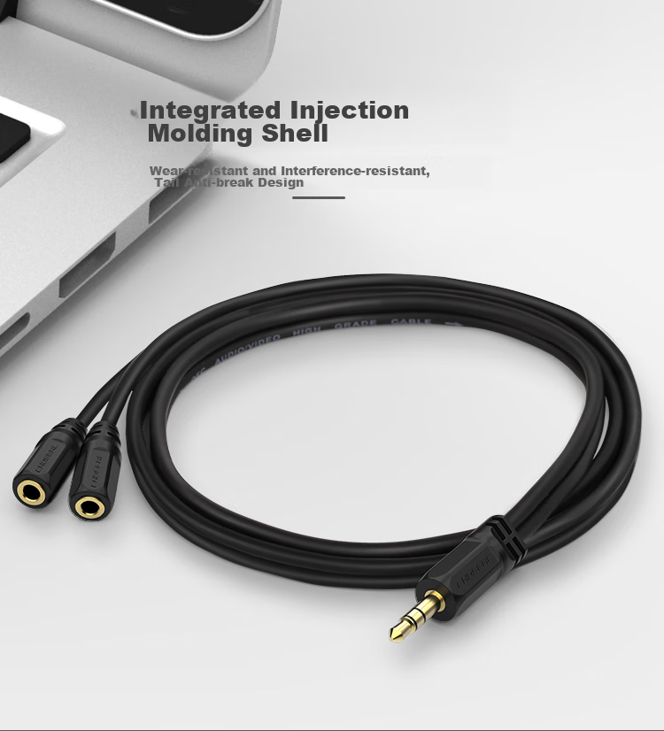 CHOOSEAL (CHOSEAL) 3.5mm Audio Cable, Couples Headphone Cable, AUX Stereo Splitter, Mobile Phone Audio Adapter Connection Cable, 0.2 Meters, QS3014T0D2 8