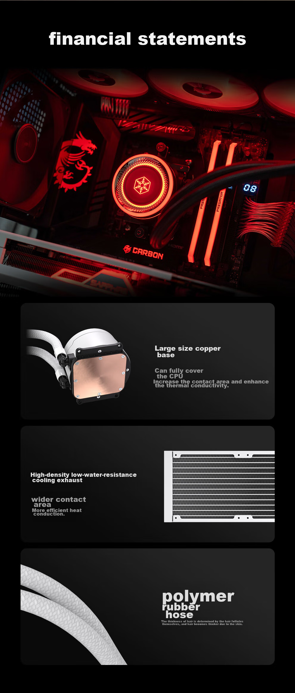 Silverstone Starlight Y360 All-In CPU Water Cooler Black Edition (Multi-Platform Mounting Brackets / Compatible with LGA1700 / ARGB Lighting Effects / Clip-On Fans / Hidden Cable Management) 13