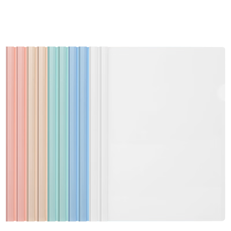 Deli 10 Pieces A) School Stationery, 10 A4/14mm Sliding Bar File Folders, Triangular Bar Student Exam Paper Resume Report Folders, Business Meeting PP655