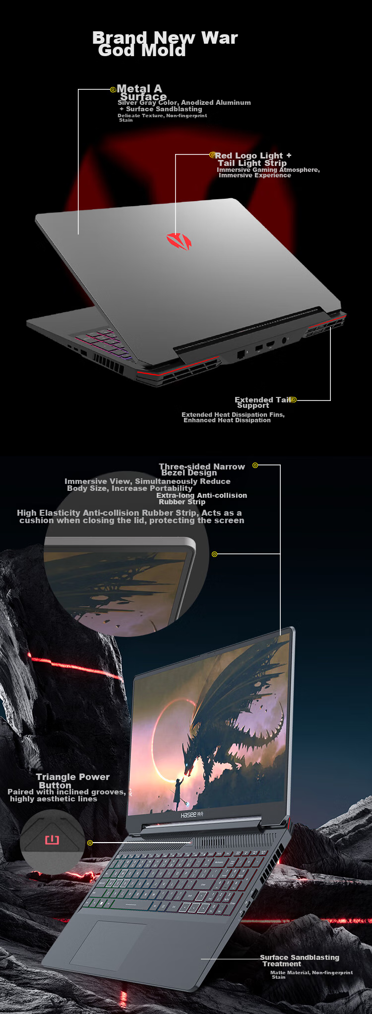 HASEE [RTX5070] Zhanshen T9 Pro 16-Inch Gaming Laptop (I7-14700HX, 16GB RAM, 1TB Storage, 2.5K Display, 180Hz Refresh Rate) 11