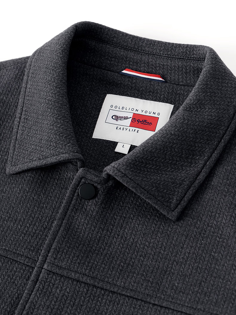 Goldlion GY [Containing Cotton Wool] Men's Jacket, Autumn And Winter Lapel Jacket, JWF1799-LK120 Gray, 2XL 19