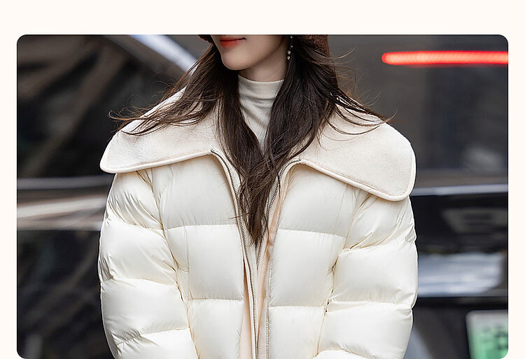 Dme [Yuxue Jingling] Winter 400T Spring Yarn Faux Sherpa Collar 90% Duck Down Short down Jacket for Wome 2