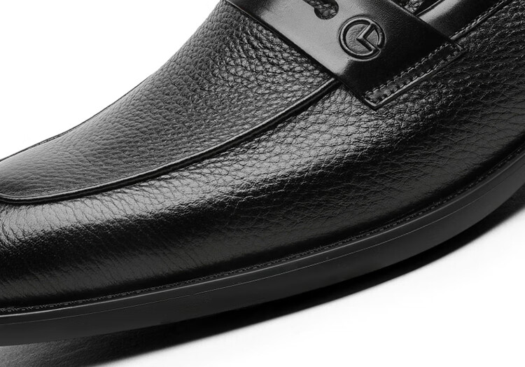 Goldlion Men's Shoes, Business Casual Shoes, Leather Shoes, Lightweight Comfortable Slip-On Loafers G521310324AAB - Black - Size 39 13