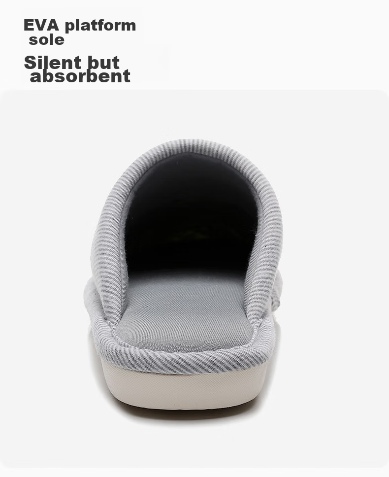 GUOLUOFEI Non-Stick High-Quality Couple Slippers Spring Autumn Indoor Non-Slip Thick-Soled Cotton Slippers for Men And Women Winter Seaso 4
