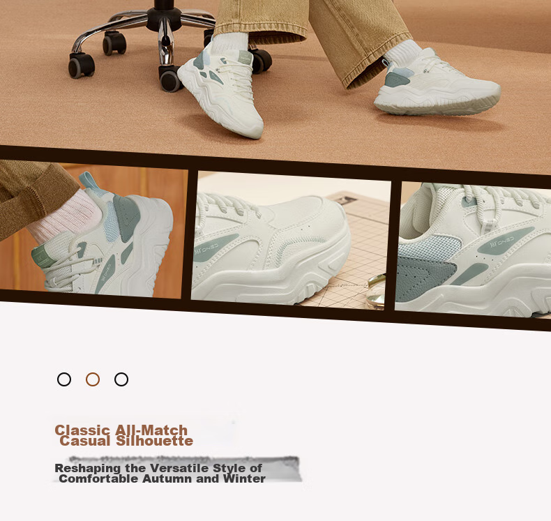 361° Women's Sports Shoes, Spring And Summer Mesh Thick-Soled Heightening Casual Commuter Dad Running Shoes for Women, 682426763F-1 46