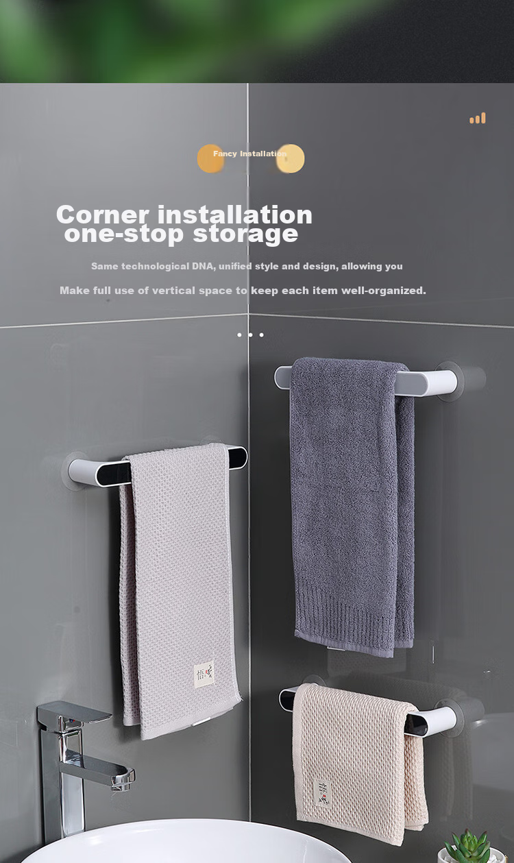 Ecoco Simple Towel Rack, No Drilling Required, Bathroom Storage Shelf, Bath Towel Holder, Towel Bar Organizer 6