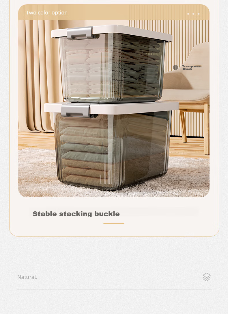 Jiadu Transparent Storage Box for Home And Car Use, Large Plastic Container for Clothes And Toys, Organizer Basket 4