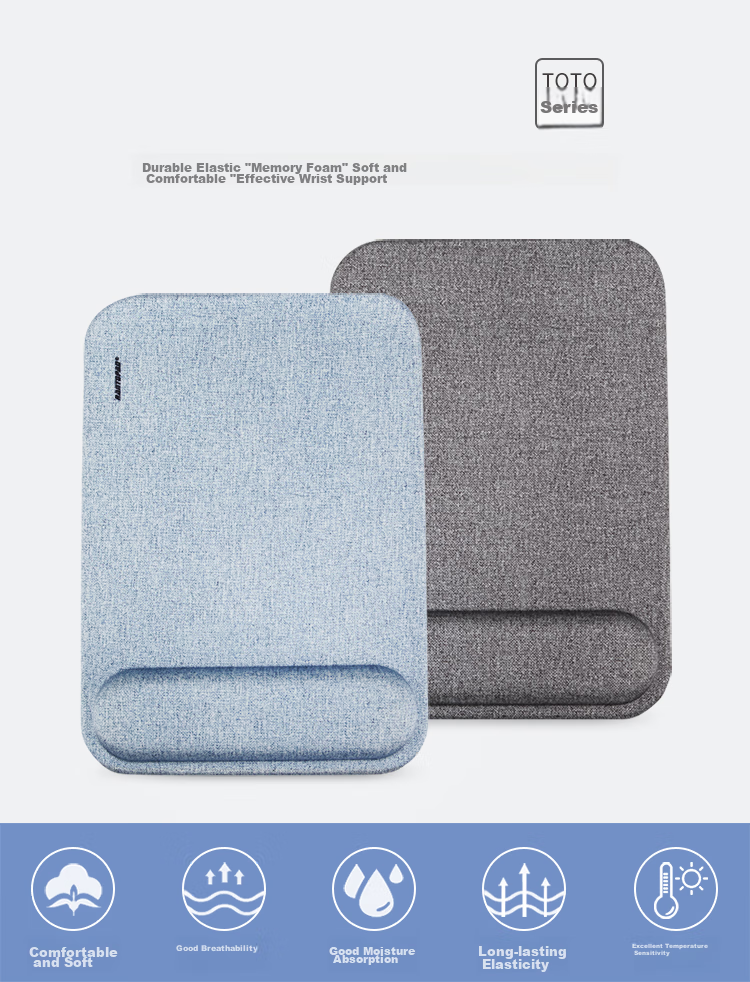 Rantopad TOTO PRO Memory Foam Wrist Rest Mouse Pad, Computer Desk Office Mouse Wrist Support Pad, Ice Blue 3