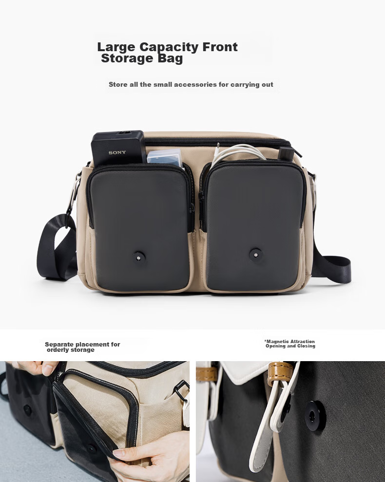 CWATCUN Shoulder Camera Bag, Japanese Style Portable Casual Mirrorless DSLR Camera Bag, Professional Crossbody Bag Suitable for Fuji, Canon, Sony, Nikon Camera Bags 6