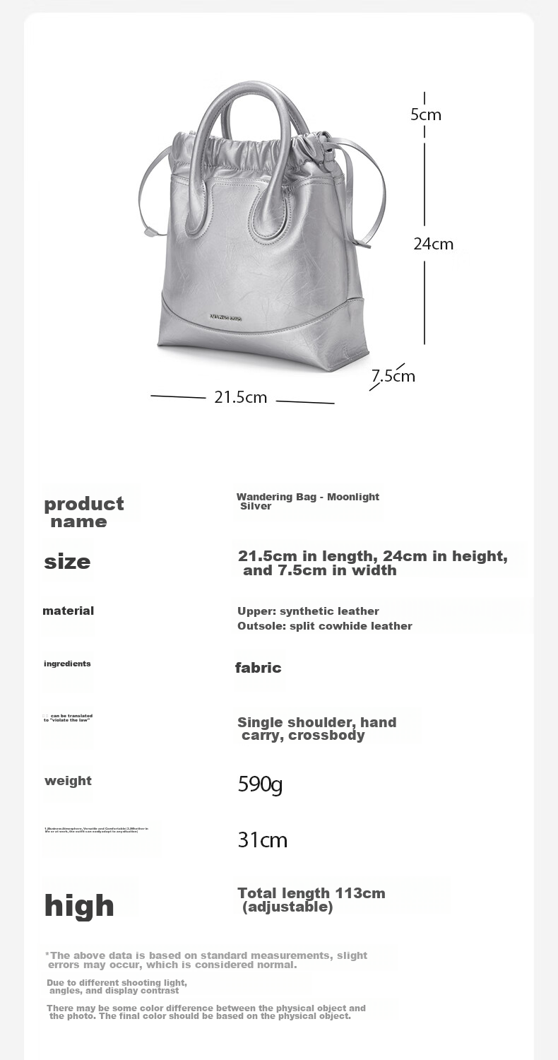 Amazing Song Ethereal Wanderer Bag, Women's Silver Hobo Tote Bag, Versatile Commuter Shoulder Crossbody Bag [Birthday Gift] 11