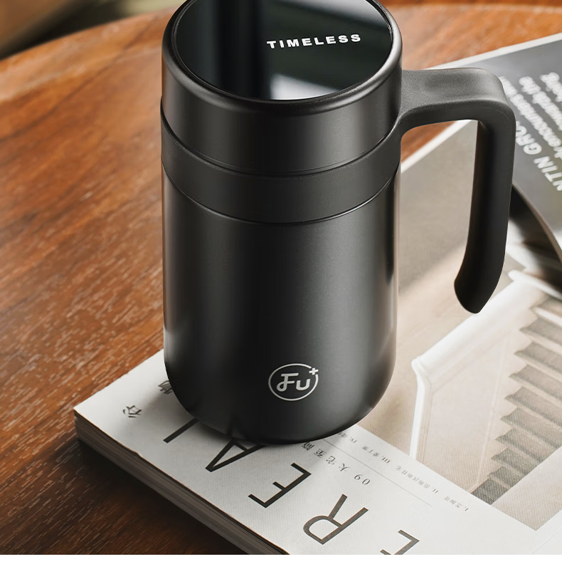 FU Insulated Tumbler for Men 316 Stainless Steel Water Bottle Tea Separator Office Cup with Handle Tea Brewing Cup Business Gift 3