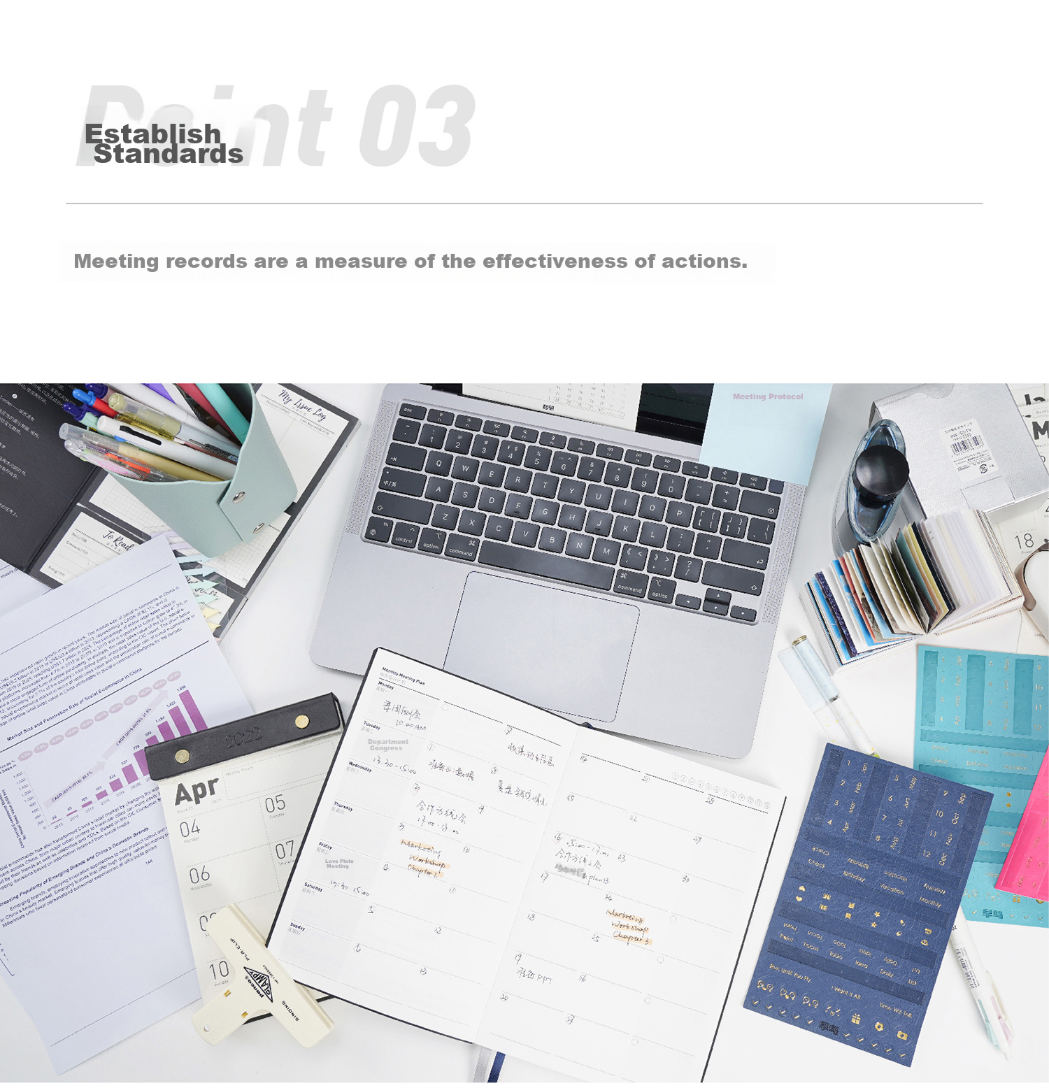 Chenzao Theme Meeting Efficiency Manual Corporate Office Meeting Record Book Project Planning Business Work Manual Notebook A5 256 Pages - High Energy Blue 2