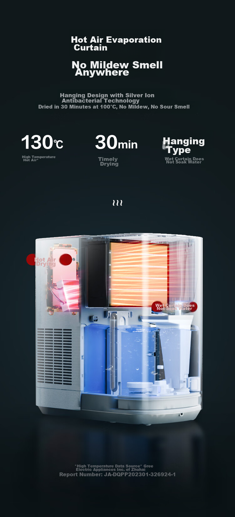 GREE Hot Steam Evaporator Humidifier, Mist-Free Baby Rhinitis Air Humidifier, Maternal And Infant Quiet Antibacterial Bedroom Humidifier, 800ml/h Large Mist Output, Office Large Capacity Living Room 50X80bPro 9