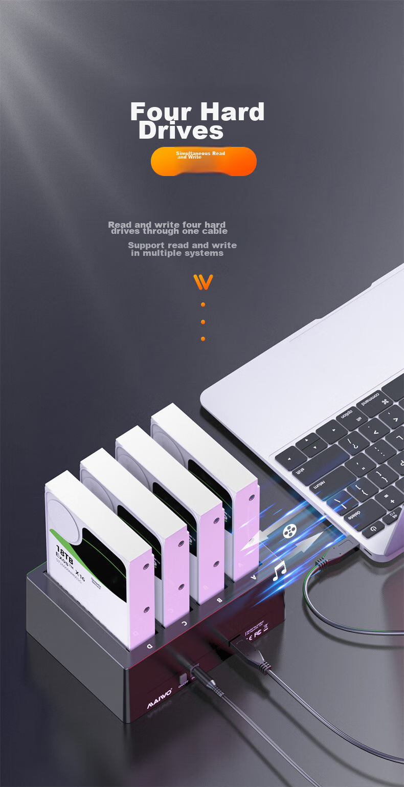 MAIWO 2.5/3.5-Inch Dual-Bay Mechanical Hard Drive Enclosure Base, USB3.0 External Hard Drive Cloner, Serial Mechanical/solid State, Digital Display Cloning Progress, K3082A 5