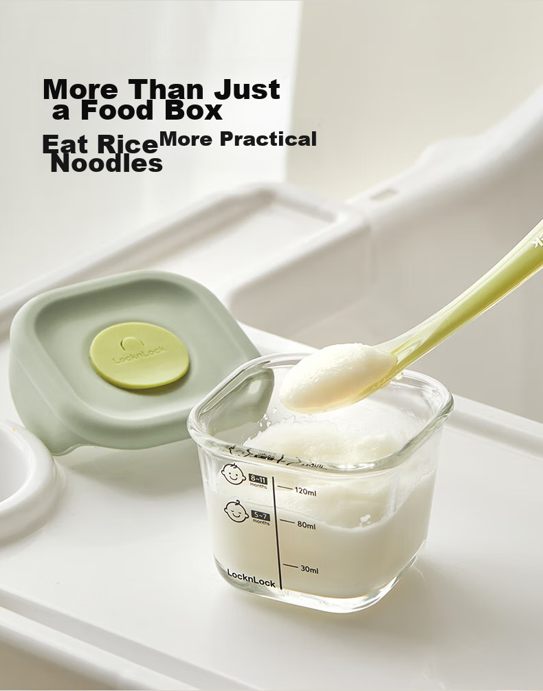 LOCK&LOCK Baby Food Container, Glass Storage Box, Steaming And Cooking Mini Food Tool, Baby Steamed Egg Bowl, Turmeric Yellow Round Shape 9
