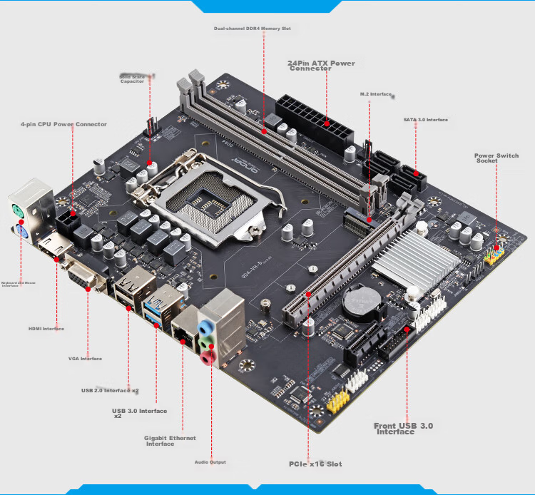 ONDAL 9D4-VH (Intel LGA 1151) Motherboard, Compatible with Intel 6789 Gen Processors 2
