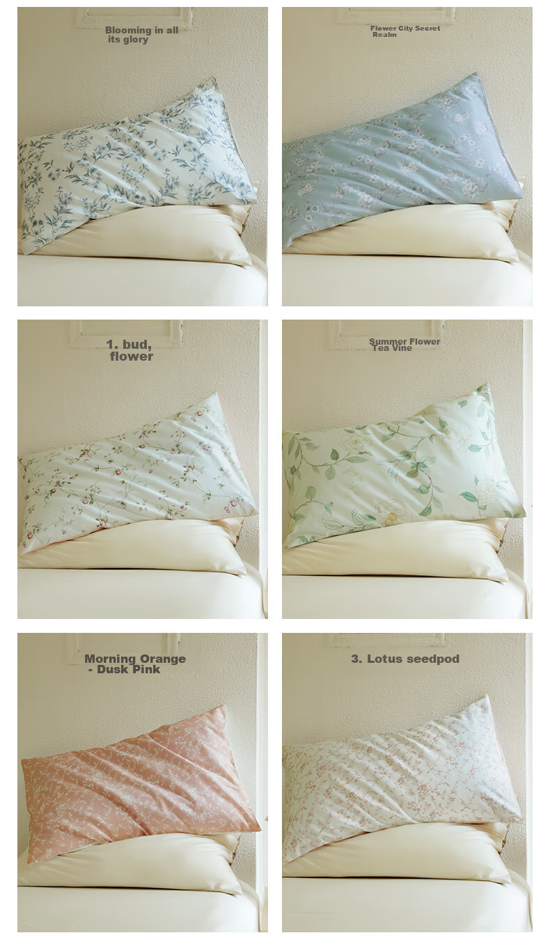 MIDO HOUSE Mingdu Pure Cotton Pillowcase, Class A Washable Pillow Cover, All-Season Pillowcase, Random Single Piece 12