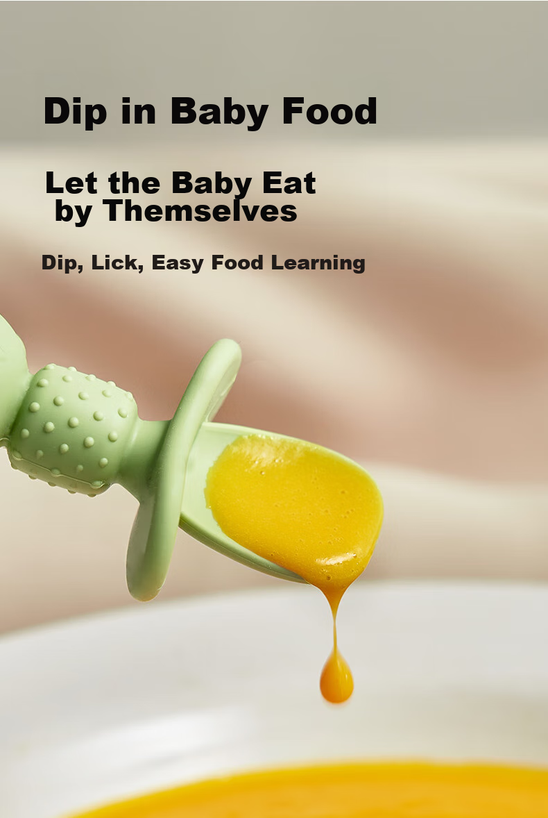 LOCK&LOCK Silicone Spoon, Baby Spoon, Children's Tableware, Fork Spoon, Baby Food Spoon, Soft Spoon for Learning to Eat, Self-Feeding Training Spoo 4