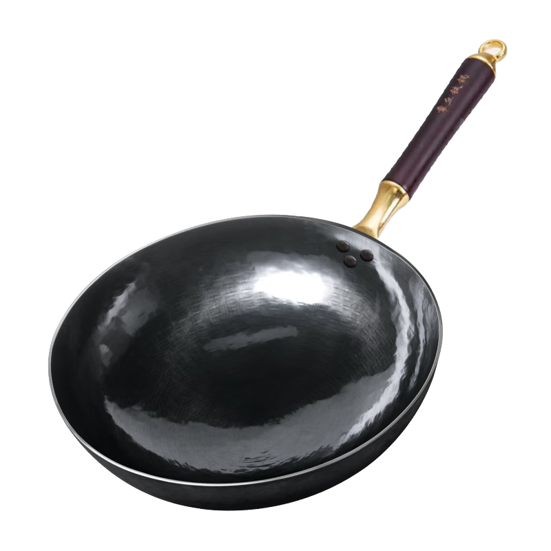 Laoyiren Zhangqiu Black Iron Wok, Hand-Forged 30,000 Times, Seasoned Iron, No Coating, Non-Stick, Traditional Stir-Fry Pan, Suitable for Gas Stove