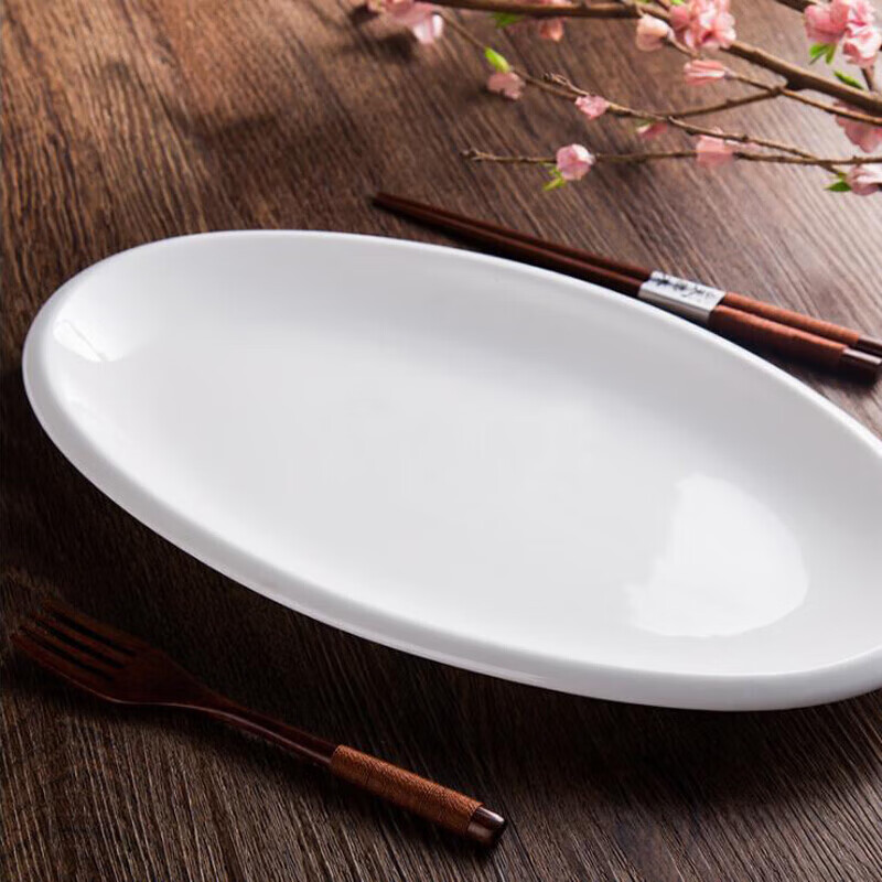 Тарелка для рыбы AOmeiyou, глубокая, большая, керамическая, белая, 12 дюймов