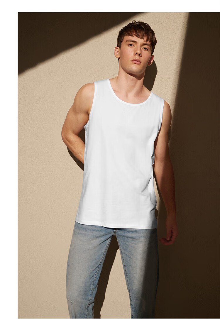 Maniform MW1 Men's Antibacterial Cooling Cotton Tank Top, Breathable Comfortable Undershirt, Sleeveless Fitness Vest 2