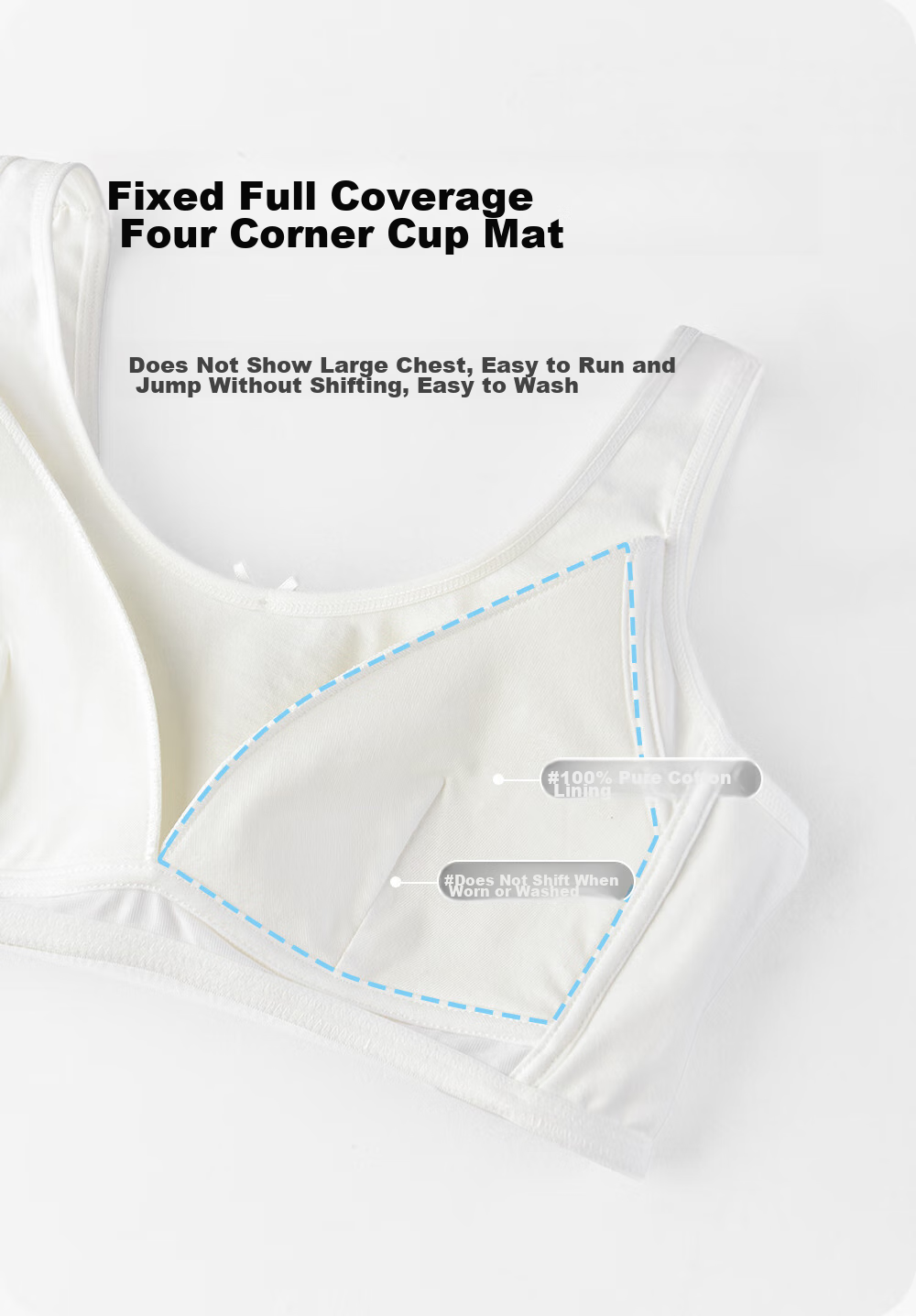 Ailier &ouluola Teenage Bra for High School Girls, Puberty Bra for 16-18 Year Olds, Three-Stage Pure Cotton Girls' Brassiere 75B 5