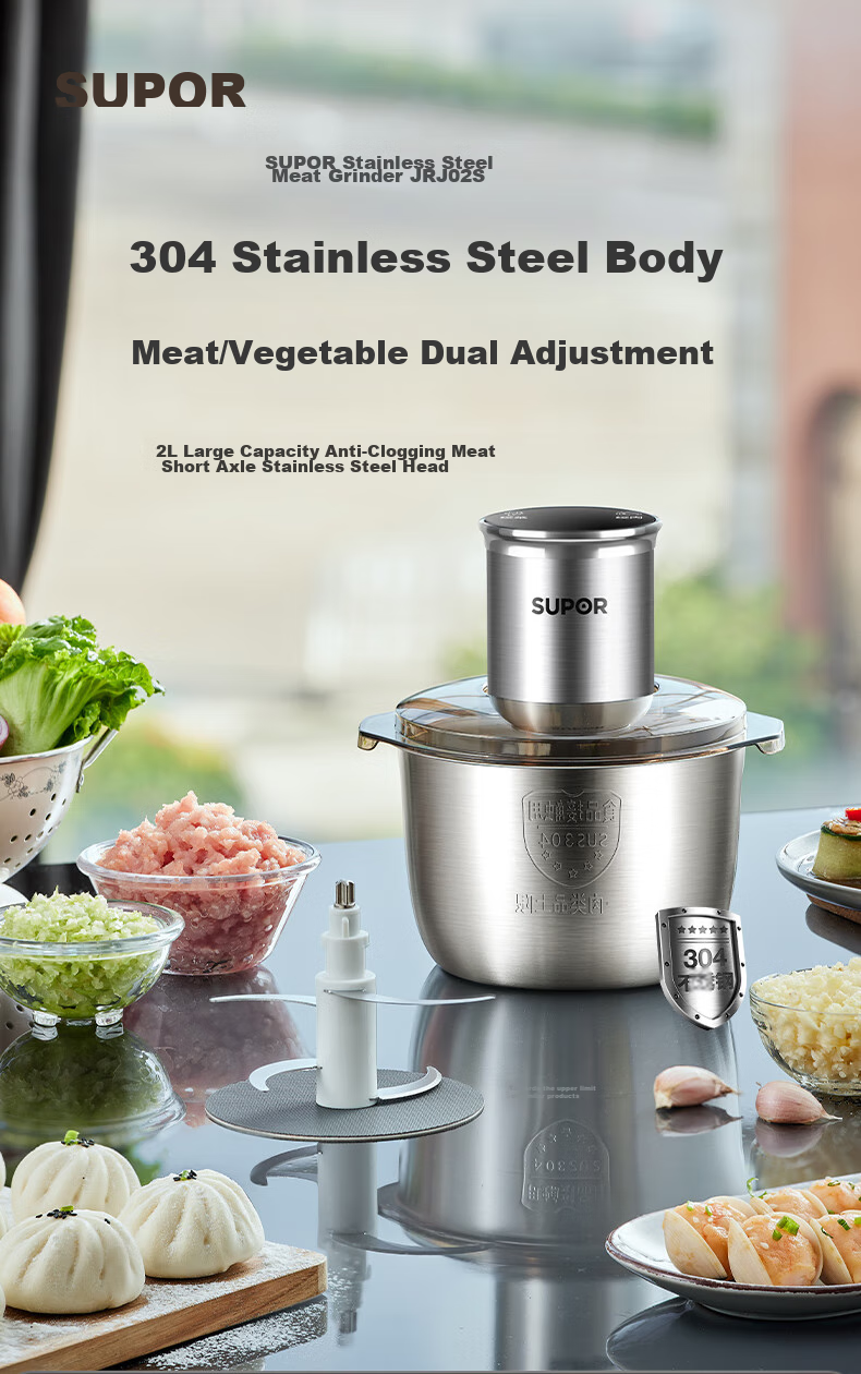 SUPOR Meat Grinder for Home Use, Mincer, Electric Multi-Functional Food Processor, Meat Chopper, Dumpling Filling Maker, Garlic Masher JRJ02S-G200 1