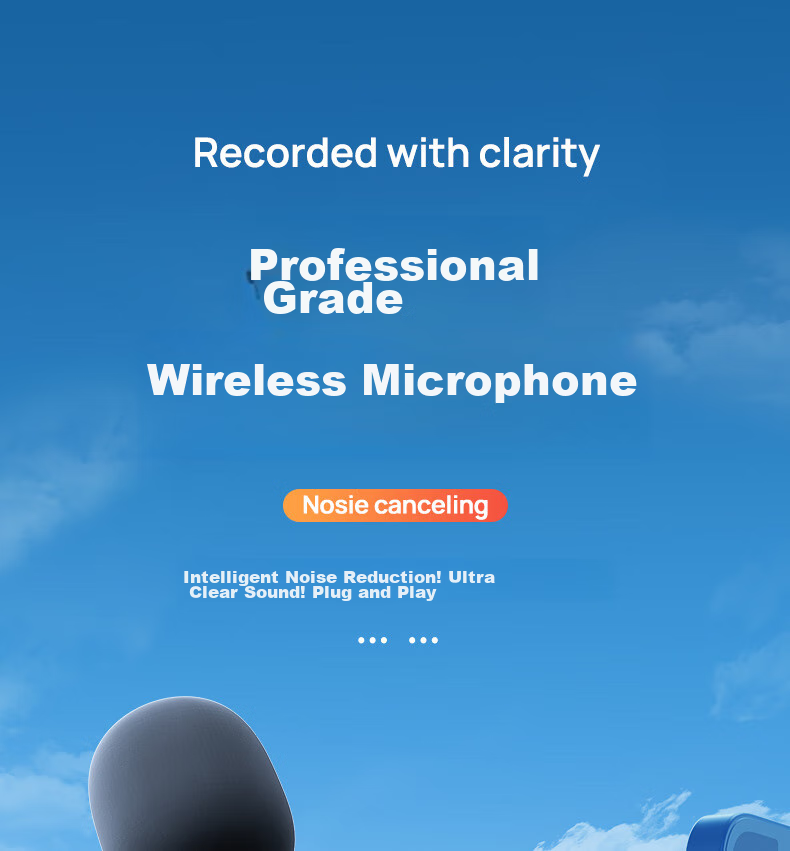 KOVOL [Ultra-Long Battery Life] Wireless Lavalier Microphone, Live Streaming And Recording, Outdoor Interviews, Short Video Karaoke, Portable Microphone with Two Mics, Compatible with Apple And Android 6