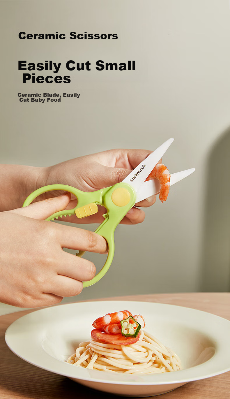 LOCK&LOCK Baby Food Preparation Tool Set, Infant Cutting Board And Knife Set, Children's Supplementary Food Chopping Board, Ceramic Food Scissors 6