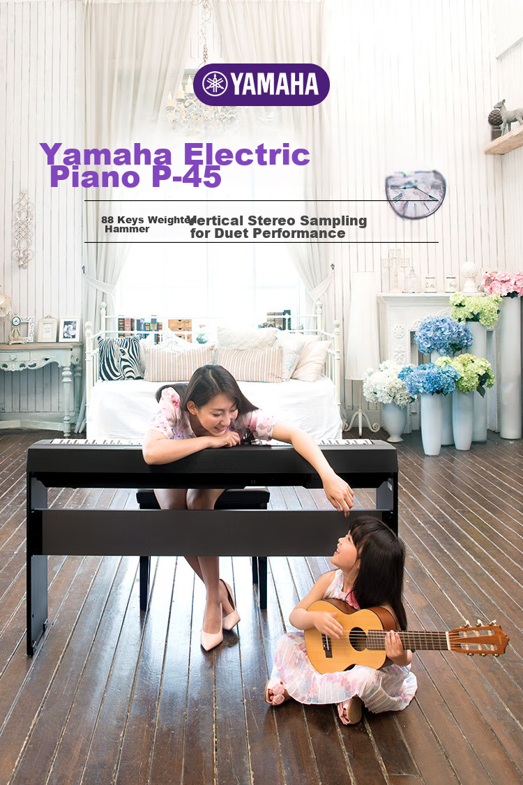 YAMAHA P45 Digital Piano, 88 Weighted Keys, Portable Smart Digital Keyboard for Adults And Children + Accessories 2